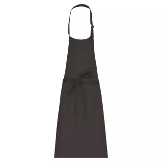   Uniszex hosszú kötény fémcsatos nyakpánttal, Kariban KA8000, Dark Grey-U