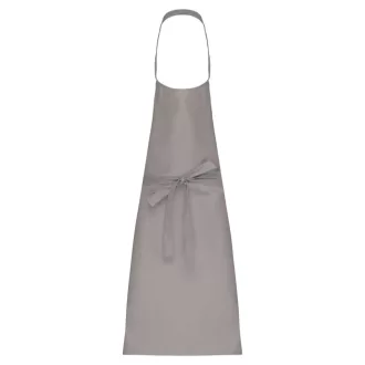   Uniszex hosszú kötény fémcsatos nyakpánttal, Kariban KA8000, Light Grey-U