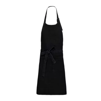   Uniszex pamut hosszú kötény fém csúszócsattal, Kariban KA885, Black Denim-U