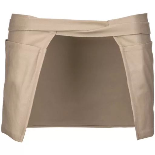 Uniszex pamut derekas rövid kötény sok zsebbel, Kariban KA886, Beige-U