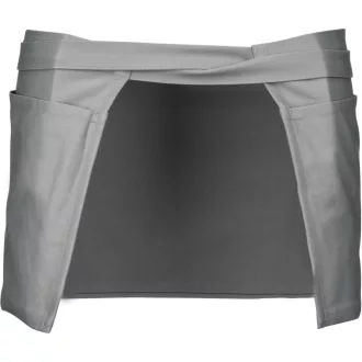  Uniszex pamut derekas rövid kötény sok zsebbel, Kariban KA886, Light Grey-U