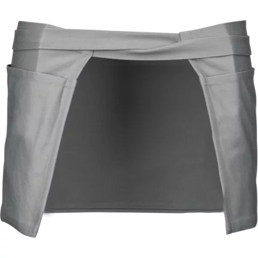 Uniszex pamut derekas rövid kötény sok zsebbel, Kariban KA886, Light Grey-U