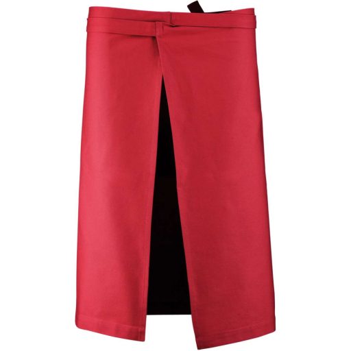 Uniszex kenguruzsebes derekas pamut kötény, Kariban KA887, Red-U