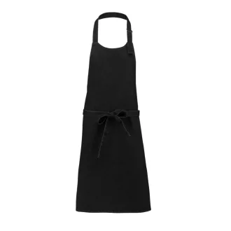   Uniszex pamut hosszú kötény, fémcsatos nyakpánttal, Kariban KA895, Black Denim-U
