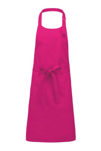 Uniszex pamut hosszú kötény, fémcsatos nyakpánttal, Kariban KA895, Fuchsia-U