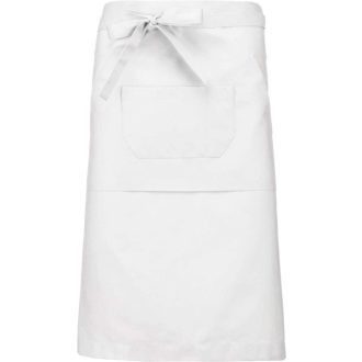   Uniszex derekas hosszú kötény sok zsebbel, Kariban KA897, White-U