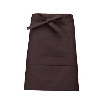   Uniszex pamut, 50 cm-es derekas kötény zsebekkel, Kariban KA898, Chocolate-U