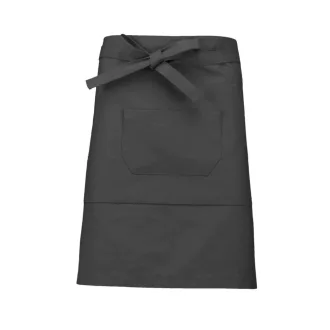   Uniszex pamut, 50 cm-es derekas kötény zsebekkel, Kariban KA898, Dark Grey-U