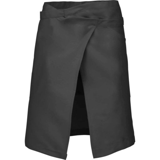 Uniszex pamut, 50 cm-es derekas kötény zsebekkel, Kariban KA898, Dark Grey-U