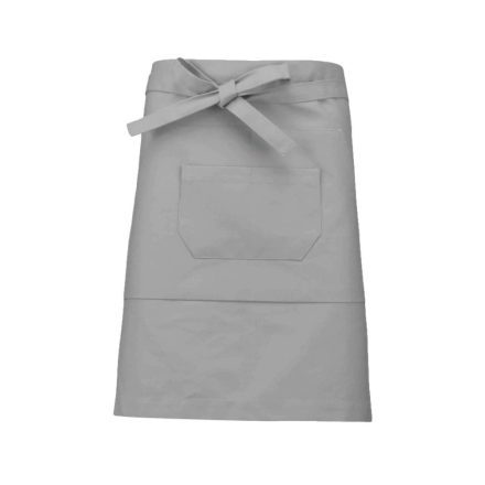Uniszex pamut, 50 cm-es derekas kötény zsebekkel, Kariban KA898, Light Grey-U