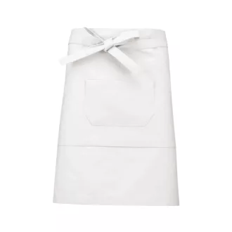   Uniszex pamut, 50 cm-es derekas kötény zsebekkel, Kariban KA898, White-U