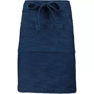   Uniszex pamut-poloészter derekas kötény zsebekkel, Kariban KA899, Denim-U