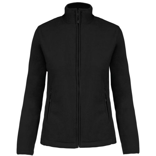 Női MAUREEN cipzáras polár pulóver, Kariban KA907, Black-S
