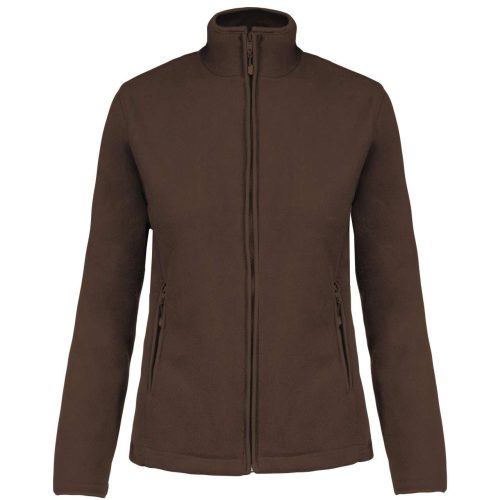 Női MAUREEN cipzáras polár pulóver, Kariban KA907, Chocolate-XS