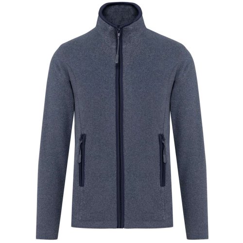 Női MAUREEN cipzáras polár pulóver, Kariban KA907, French Navy Heather-XS