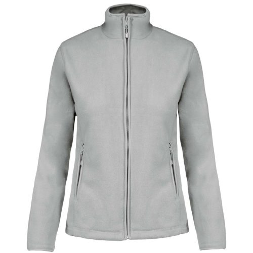 Női MAUREEN cipzáras polár pulóver, Kariban KA907, Snow Grey-XS