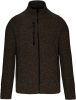 Férfi poliészter cipzáras dzseki, Kariban KA9106, Dark Khaki Melange-3XL