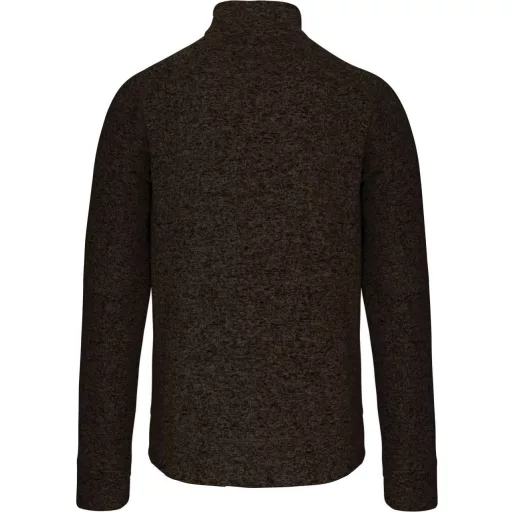 Férfi poliészter cipzáras dzseki, Kariban KA9106, Dark Khaki Melange-4XL