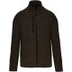 Férfi poliészter cipzáras dzseki, Kariban KA9106, Dark Khaki Melange-XL