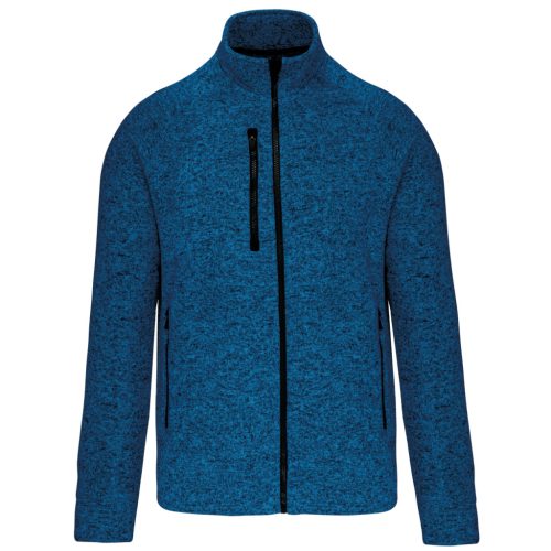 Férfi poliészter cipzáras dzseki, Kariban KA9106, Light Royal Blue Mélange-3XL