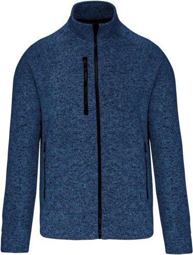 Férfi poliészter cipzáras dzseki, Kariban KA9106, Navy Melange-4XL