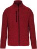 Férfi poliészter cipzáras dzseki, Kariban KA9106, Red Melange-2XL