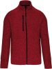 Férfi poliészter cipzáras dzseki, Kariban KA9106, Red Melange-3XL
