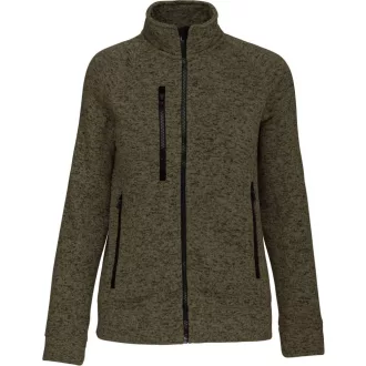   Női poliészter cipzáras dzseki, Kariban KA9107, Dark Khaki Melange-XS