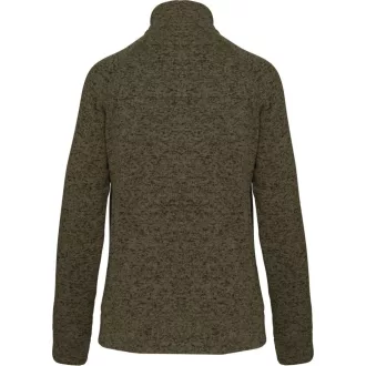   Női poliészter cipzáras dzseki, Kariban KA9107, Dark Khaki Melange-XS