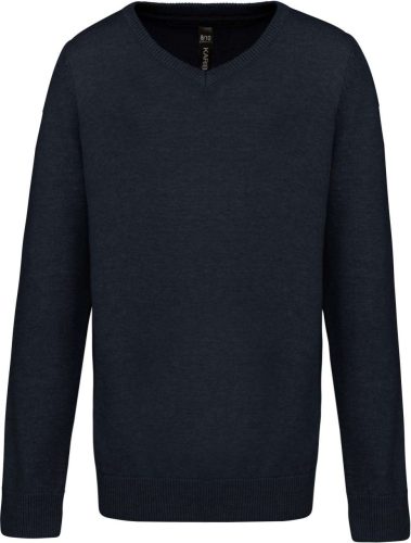 Gyermek V-nyakú pulóver, Kariban KA9109, Navy-6/8