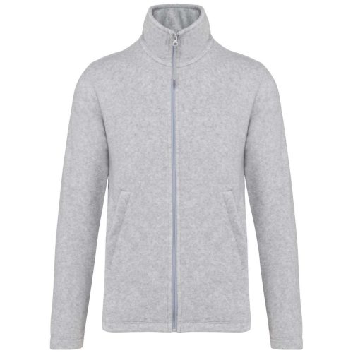 Uniszex FALCO cipzáras mikropolár pulóver, Kariban KA911, Ash Heather-S