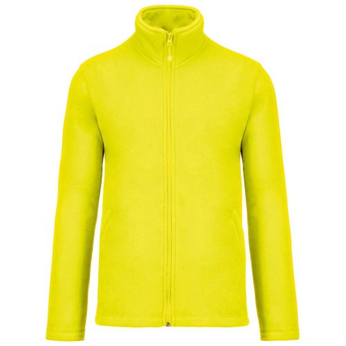 Uniszex FALCO cipzáras mikropolár pulóver, Kariban KA911, Fluorescent Yellow-4XL