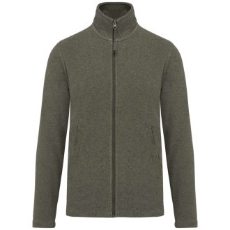   Uniszex FALCO cipzáras mikropolár pulóver, Kariban KA911, Green Marble Heather-S