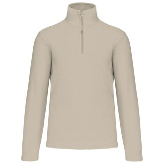   Uniszex galléros, 1/4 cipzáras mikropolár pulóver, Kariban KA912, Beige-2XL