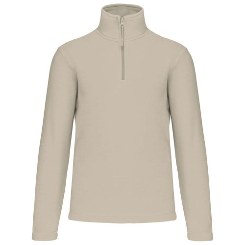 Uniszex galléros, 1/4 cipzáras mikropolár pulóver, Kariban KA912, Beige-L