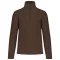 Uniszex galléros, 1/4 cipzáras mikropolár pulóver, Kariban KA912, Chocolate-2XL