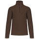 Uniszex galléros, 1/4 cipzáras mikropolár pulóver, Kariban KA912, Chocolate-S