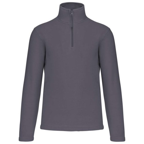 Uniszex galléros, 1/4 cipzáras mikropolár pulóver, Kariban KA912, Convoy Grey-3XL