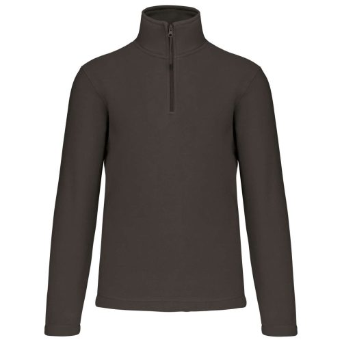 Uniszex galléros, 1/4 cipzáras mikropolár pulóver, Kariban KA912, Dark Grey-2XL