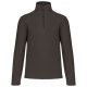 Uniszex galléros, 1/4 cipzáras mikropolár pulóver, Kariban KA912, Dark Grey-2XL