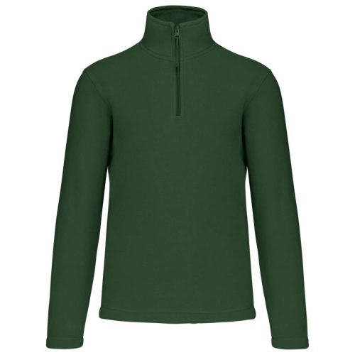 Uniszex galléros, 1/4 cipzáras mikropolár pulóver, Kariban KA912, Forest Green-3XL
