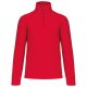 Uniszex galléros, 1/4 cipzáras mikropolár pulóver, Kariban KA912, Red-M