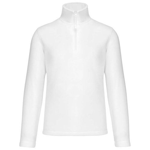 Uniszex galléros, 1/4 cipzáras mikropolár pulóver, Kariban KA912, White-M