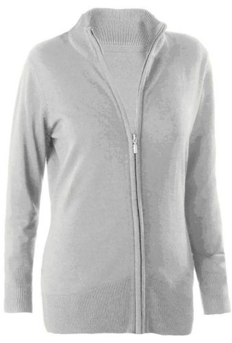 Női testhezálló cipzáras kardigán, Kariban KA962, Grey Melange-2XL