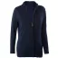 Női testhezálló cipzáras kardigán, Kariban KA962, Navy-3XL