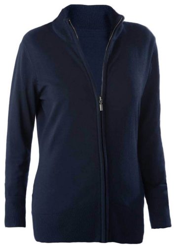 Női testhezálló cipzáras kardigán, Kariban KA962, Navy-XL