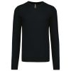 Férfi V-nyakú keskeny szabású pulóver, Kariban KA965, Black-4XL