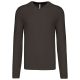 Férfi V-nyakú keskeny szabású pulóver, Kariban KA965, Dark Grey-M