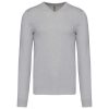 Férfi V-nyakú keskeny szabású pulóver, Kariban KA965, Grey Melange-L
