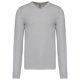 Férfi V-nyakú keskeny szabású pulóver, Kariban KA965, Grey Melange-S